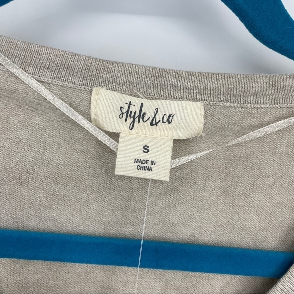 Style & Co beige sweater with lace detail - Picture 3 of 6